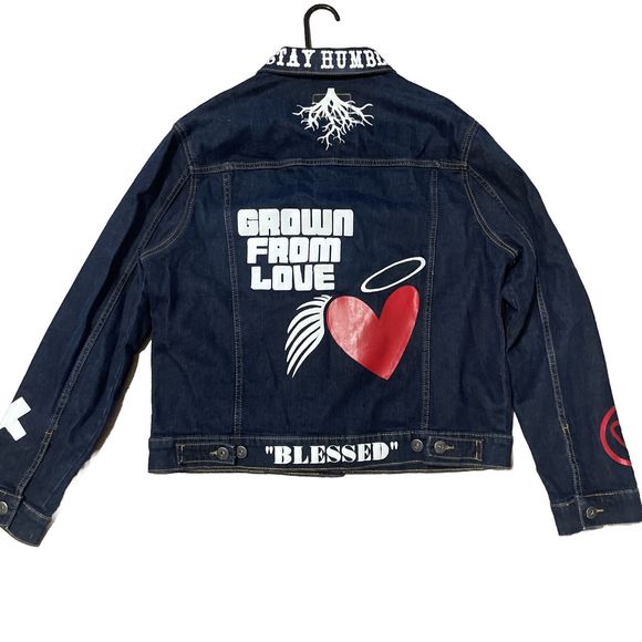 NEW Goodfellow & Co Mens Jacket LARGE L Dark Wash Indigo Blue Jean Denim ❤️